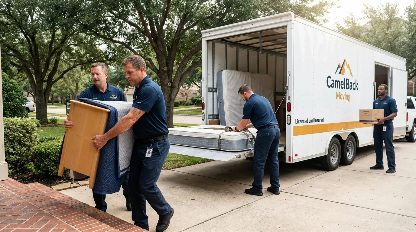 Crew loading residential truck for cross-state move from East Rutherford, NJ